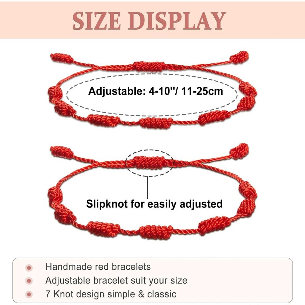 Red String Bracelets 50 Pcs Braided Adjustable Ka… - image 6